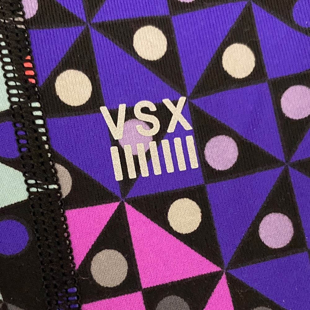 3/$20✨VSX Victoria's Secret Knockout Purple, Blue & Black Geometric Leggings - Picture 7 of 8